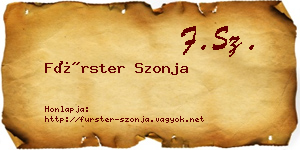 Fürster Szonja névjegykártya